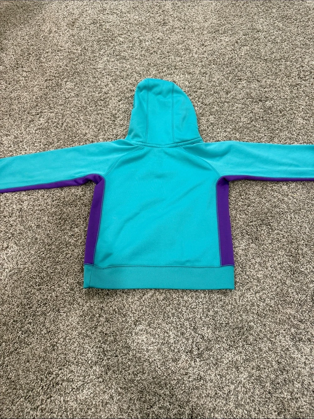 Nike Girls' Teal Therma-FIT Hoodie with Purple Accents